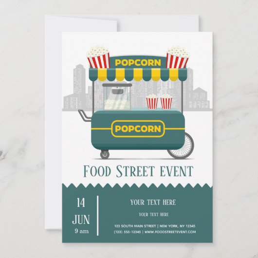 Invitation Alimentation street popcorn snack (Devant)