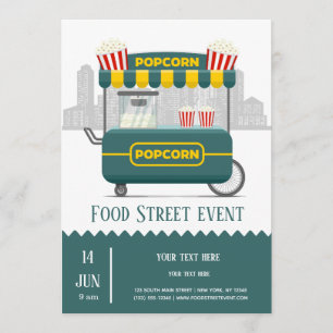 Invitation Alimentation street popcorn snack