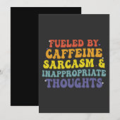 Invitation Alimenté par la caféine Sarcasme & Pensée inapprop (Devant / Derrière)