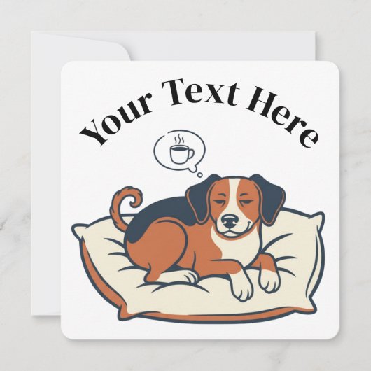 Invitation Alimenté par le café et les rêves de chien (Devant)