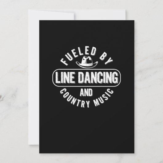 Invitation Alimenté Par Line Dancing Country Music Cowboy Cad (Devant)