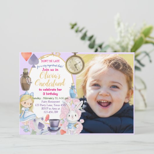 Invitation Alisa dans l'Onederland (Debout devant)