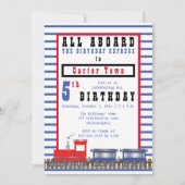Invitation All Aboard 5th Birthday Express Choo Choo Train (Devant)