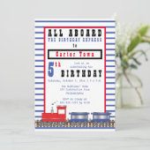 Invitation All Aboard 5th Birthday Express Choo Choo Train (Debout devant)