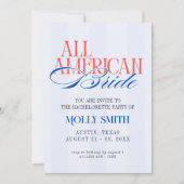 Invitation All American Bride Bachelorette Weekend Itinerary  (Devant)