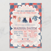 Invitation All American Girl 4th of July Baby shower (Devant)