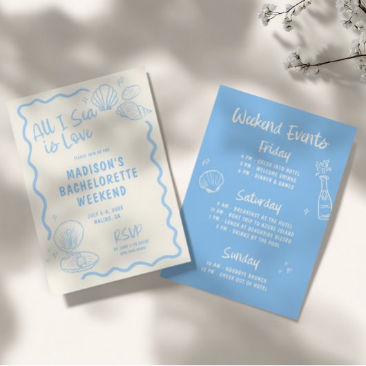 Invitation All I Sea is Love Bachelorette