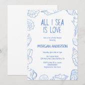 Invitation All I Sea is Love Bridal Shower (Devant / Derrière)