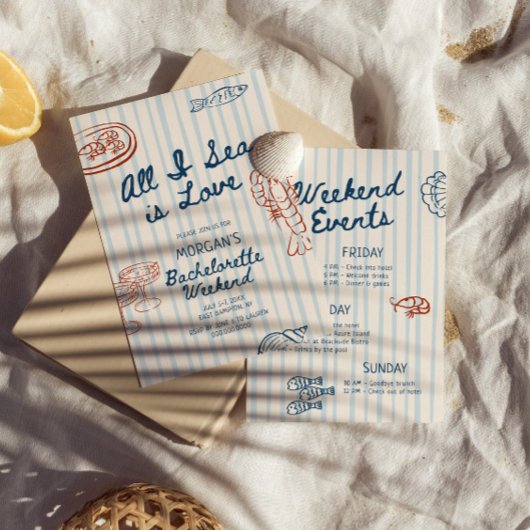 Invitation All I Sea is Love Coastal Bachelorette