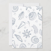 Invitation All I Sea is Love Dusty Blue Seashells Doodles  (Dos)