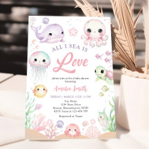 All I Sea Is Love Ocean Animal Girl Baby Shower