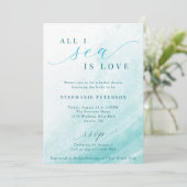 Invitation All I Sea Is Love Ocean Beach Fête des mariées Tur (Debout devant)