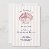 Invitation All I Sea is Love Pink Navy Bachelorette (Devant)