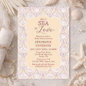 Invitation All I Sea Is Love Pink Seashell Bow Bridal Shower