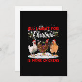 Invitation All I Want For Christmas Is More Chickens Santa Ha (Devant / Derrière)