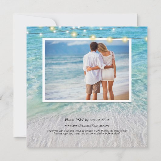 Invitation All In 1 Photo Seaside Beach Lights Carré (Dos)