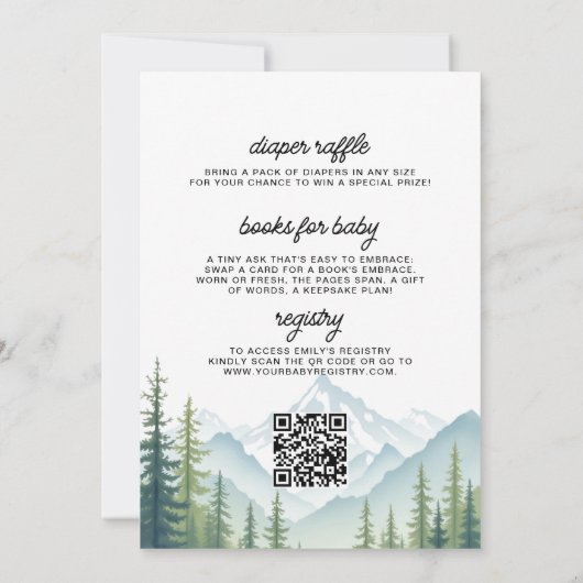 Invitation All in One Adventure lance le Baby shower des bois (Dos)