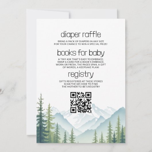 Invitation All in One Adventure lance le Baby shower des bois (Dos)