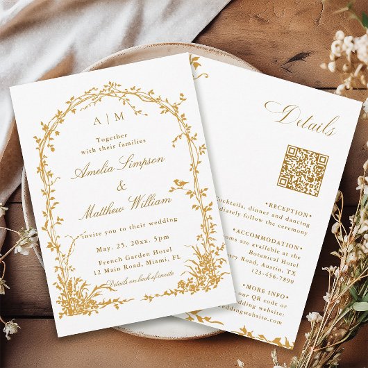 Invitation All in One Amber Arch Botanical Garden Wedding