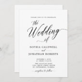 Invitation All in One avec détails Moderne Mariage de calligr (Devant / Derrière)