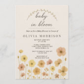 Invitation All in One Baby In Bloom Boho QR Code Baby Shower (Devant)