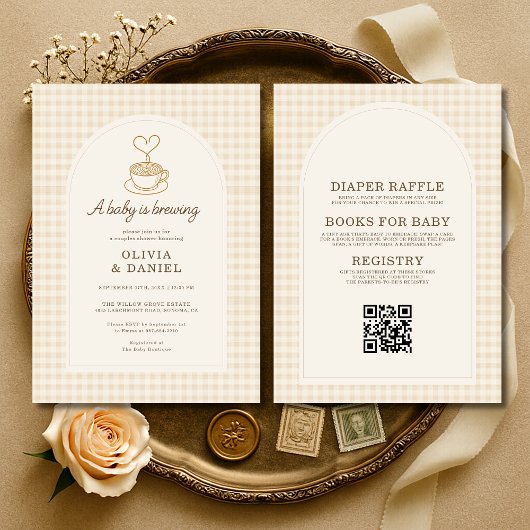 Invitation All in One Baby is Brewing Coffee Couples Shower