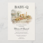 Invitation All in One Backyard Baby-Q BBQ Baby Shower (Devant)