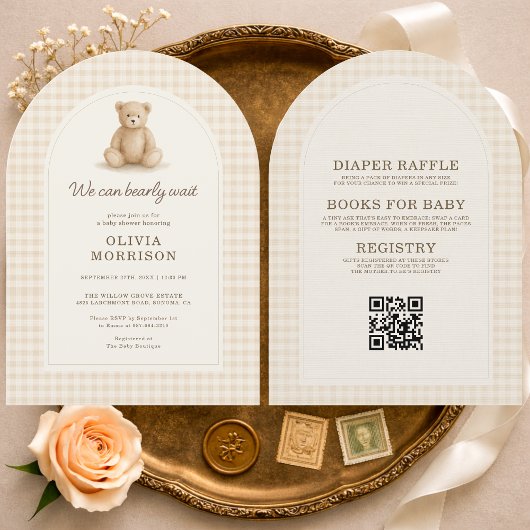 Invitation All in One Bearly Wait Baby Shower