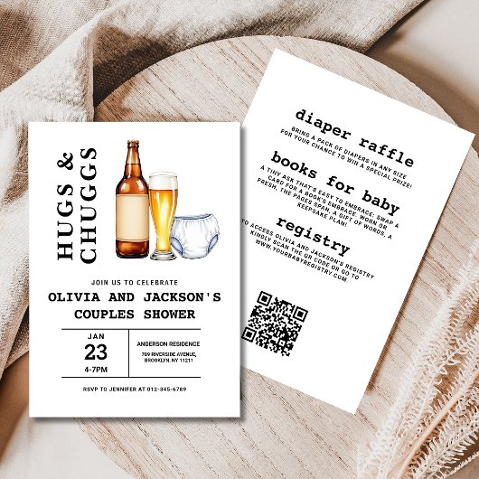 Invitation All in One Beers Diapers Couples Baby shower