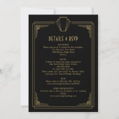 Invitation All In One Black And Gold Mariage des années 1920  (Dos)