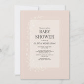 Invitation All in One Blush Pink Botanical Floral Baby Shower (Devant)