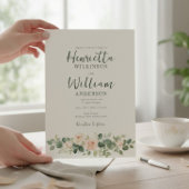 Invitation all in one botanical floral green script