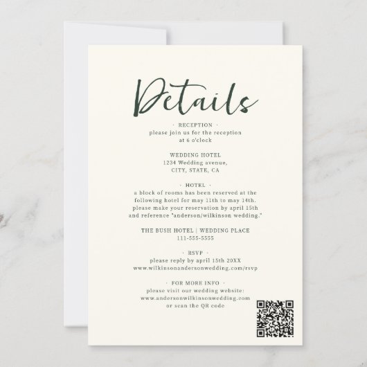 Invitation all in one botanical floral green script (Dos)