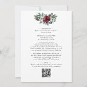 Invitation All in One Burgundy Amaryllis Pine Mariage or (Dos)