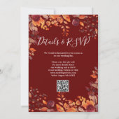 Invitation All In One Burgundy Fall In Love QR Code Wedding (Dos)