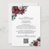 Invitation All in One Burgundy Floral Gold Winter Wedding (Dos)