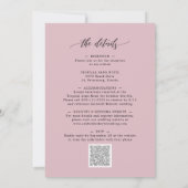 Invitation All in One Calligraphie Chic Dusty Mariage Rose (Dos)