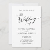 Invitation All in One Calligraphie Mariage noir et blanc (Devant)