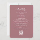 Invitation All in One Calligraphy Mariage Rose Dusty tendance (Dos)
