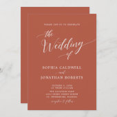 Invitation All in One Calligraphy Mariage tendance en terre c (Devant / Derrière)