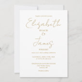 Invitation All In One Chic Gold Minimalist Mariage élégant (Devant)