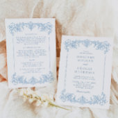 Invitation All in One Classic Français Victorian Mariage Bleu