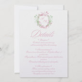 Invitation All in One Delicate French Flora Crest Wedding (Dos)