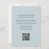 Invitation All in One Dusty Blue Botanical Floral Baby Shower (Dos)