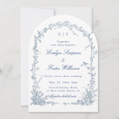 Invitation All in One Dusty Blue Floral Garden Wedding Arch (Devant)