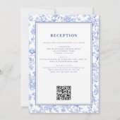 Invitation All in One Dusty Blue French Floral Toile (Dos)