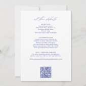 Invitation All in one dusty blue French floral wedding (Dos)