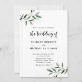 Invitation All in One Eucalyptus Calligraphy QR Code Mariage (Devant)
