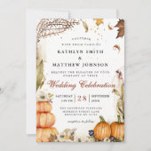 Invitation All In One Fall In Love Citrouille Mariage botaniq (Devant)