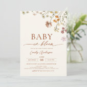 Invitation All in One Fleur sauvage Baby in Bloom Baby shower (Debout devant)